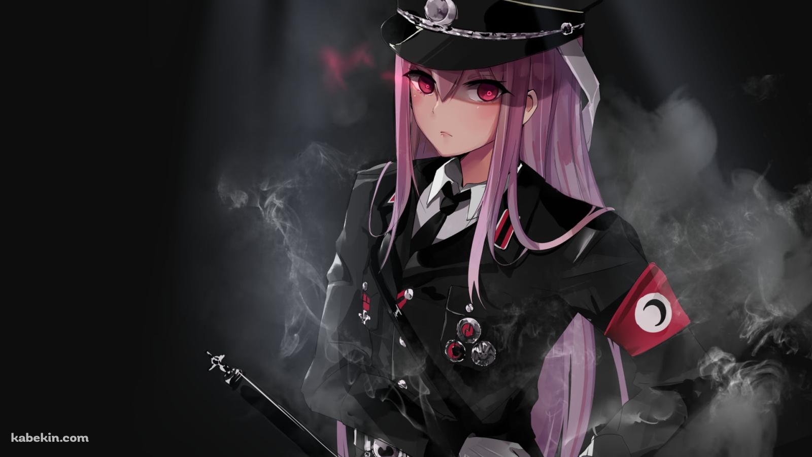 黒い軍服を着たかっこいい鈴仙・優曇華院・イナバ / 東方の壁紙(1600px x 900px) 高画質 PC・デスクトップ用