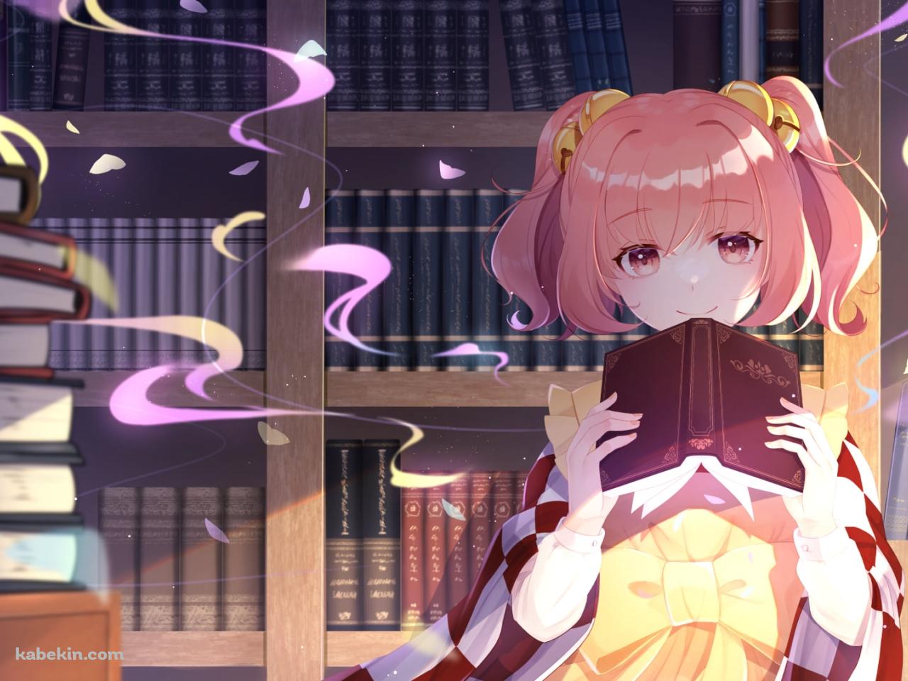 図書館で赤い辞典を読む本居小鈴（もとおり こすず） / 東方の壁紙(1280px x 960px) 高画質 PC・デスクトップ用