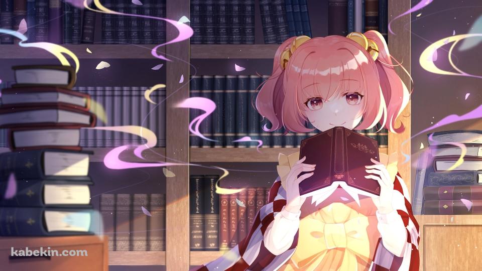 図書館で赤い辞典を読む本居小鈴（もとおり こすず） / 東方の壁紙(960px x 540px) 高画質 PC・デスクトップ用