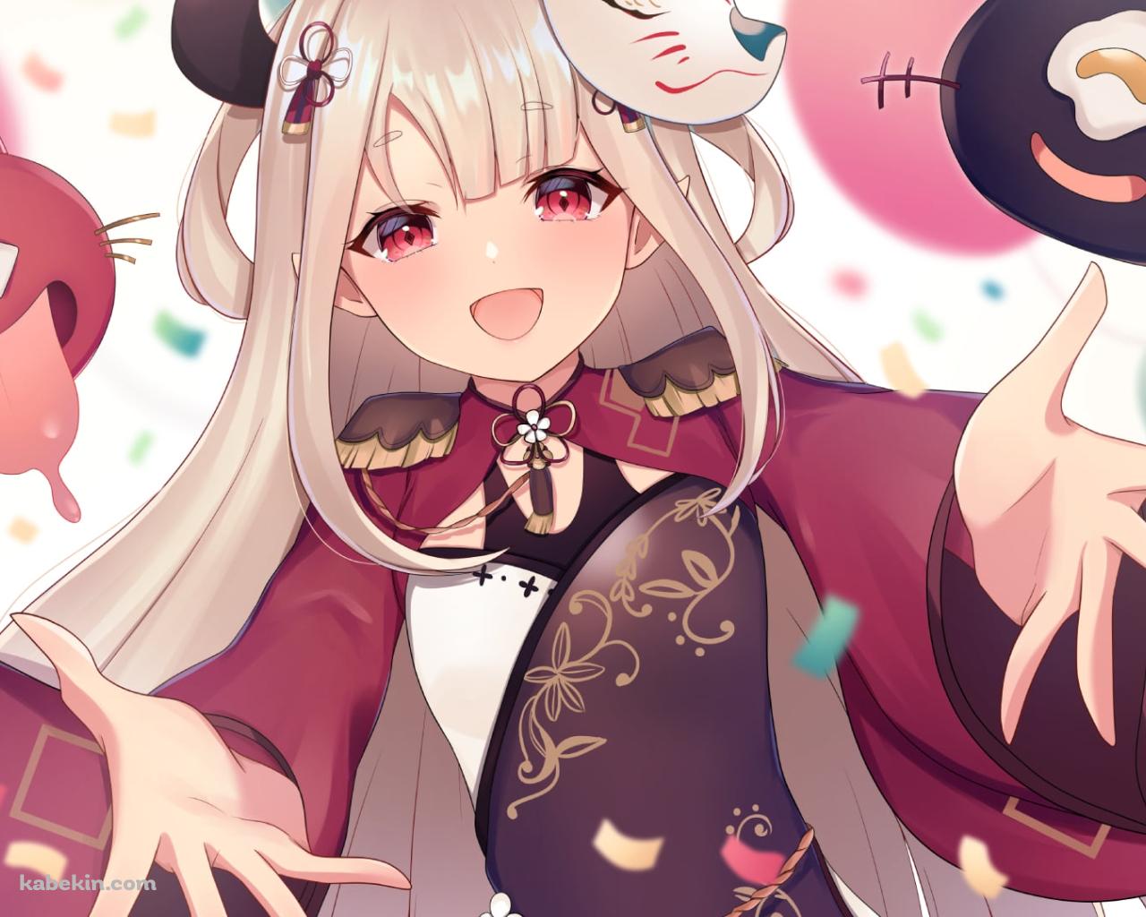 笑顔で両手を広げる奈羅花 (ならか) / にじさんじ / バーチャルYouTuber / Vtuberの壁紙(1280px x 1024px) 高画質 PC・デスクトップ用