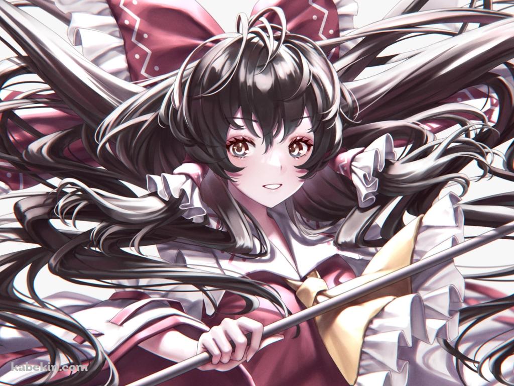長い髪がウネウネしてる博麗霊夢 / 東方の壁紙(1024px x 768px) 高画質 PC・デスクトップ用