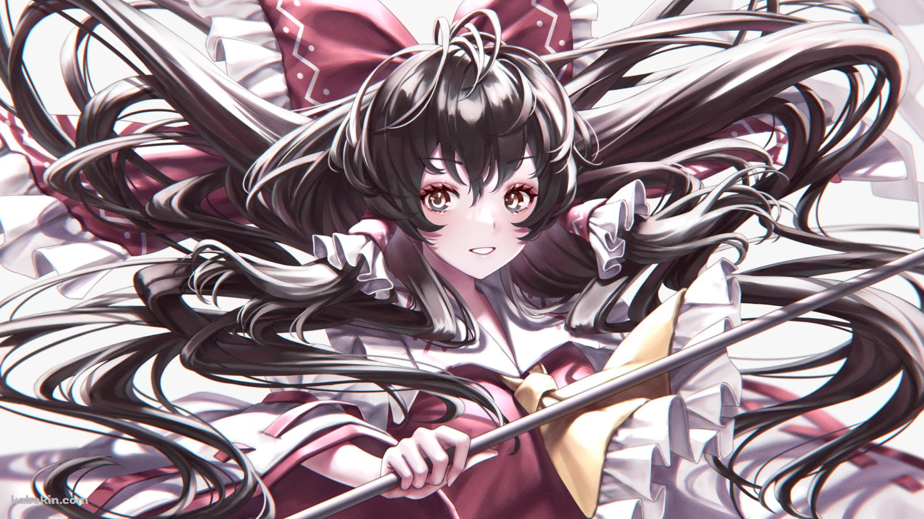 長い髪がウネウネしてる博麗霊夢 / 東方の壁紙(1829px x 1029px) 高画質 PC・デスクトップ用