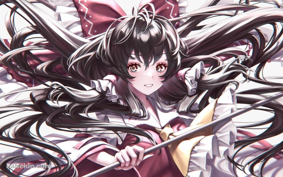 長い髪がウネウネしてる博麗霊夢 / 東方の壁紙(960px x 600px) 高画質 PC・デスクトップ用