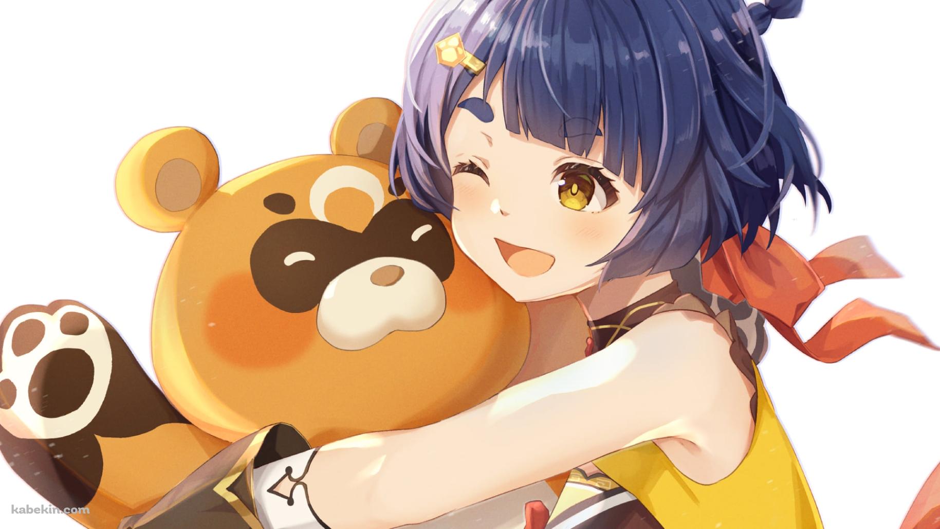 グゥオパァーに抱き着く香菱（しゃんりん） / 原神の壁紙(1829px x 1029px) 高画質 PC・デスクトップ用