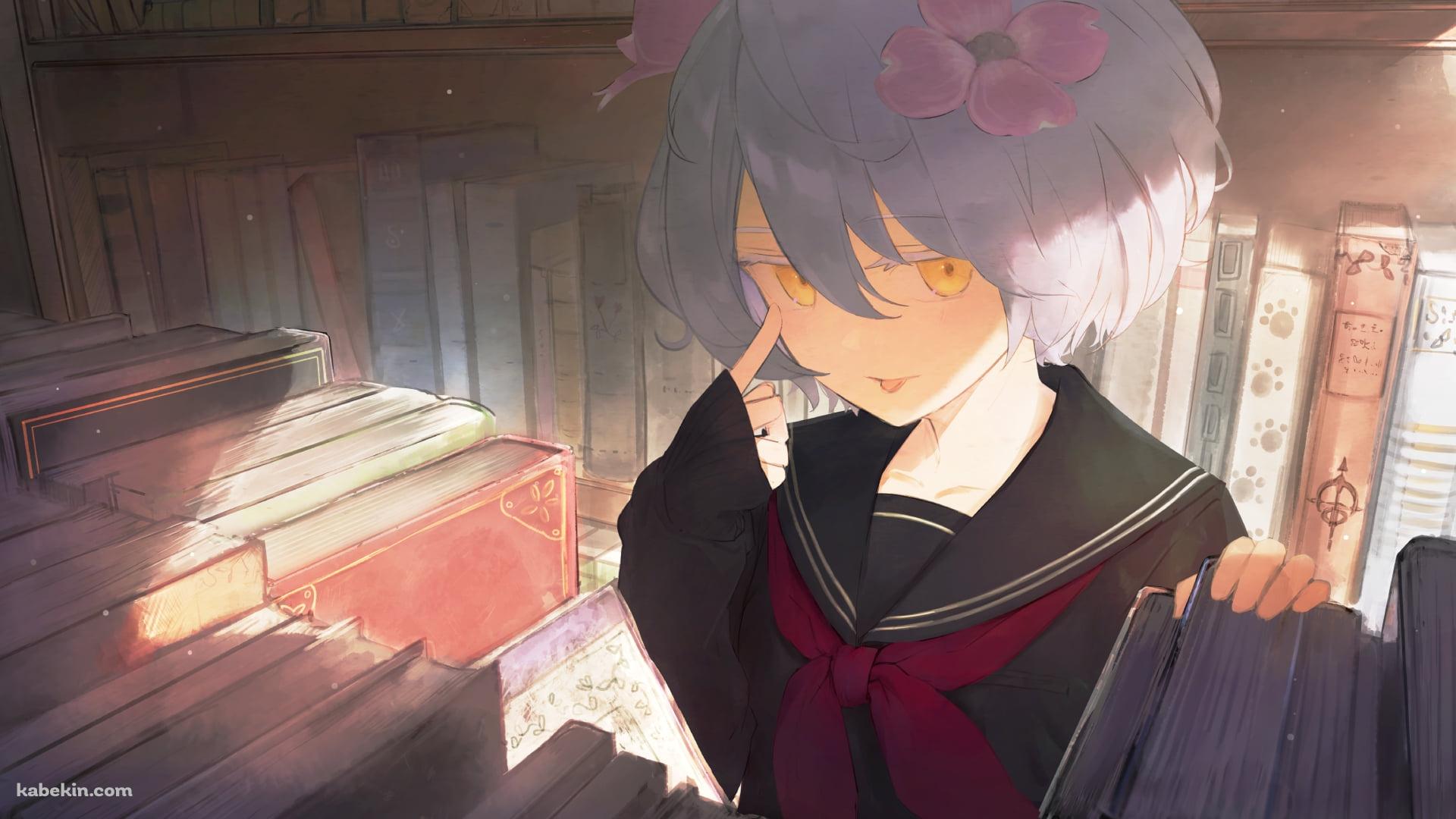 図書館であっかんべーする久遠千歳(くどうちとせ) / にじさんじ / バーチャルYouTuber / Vtuber(1920x1080px)の ...
