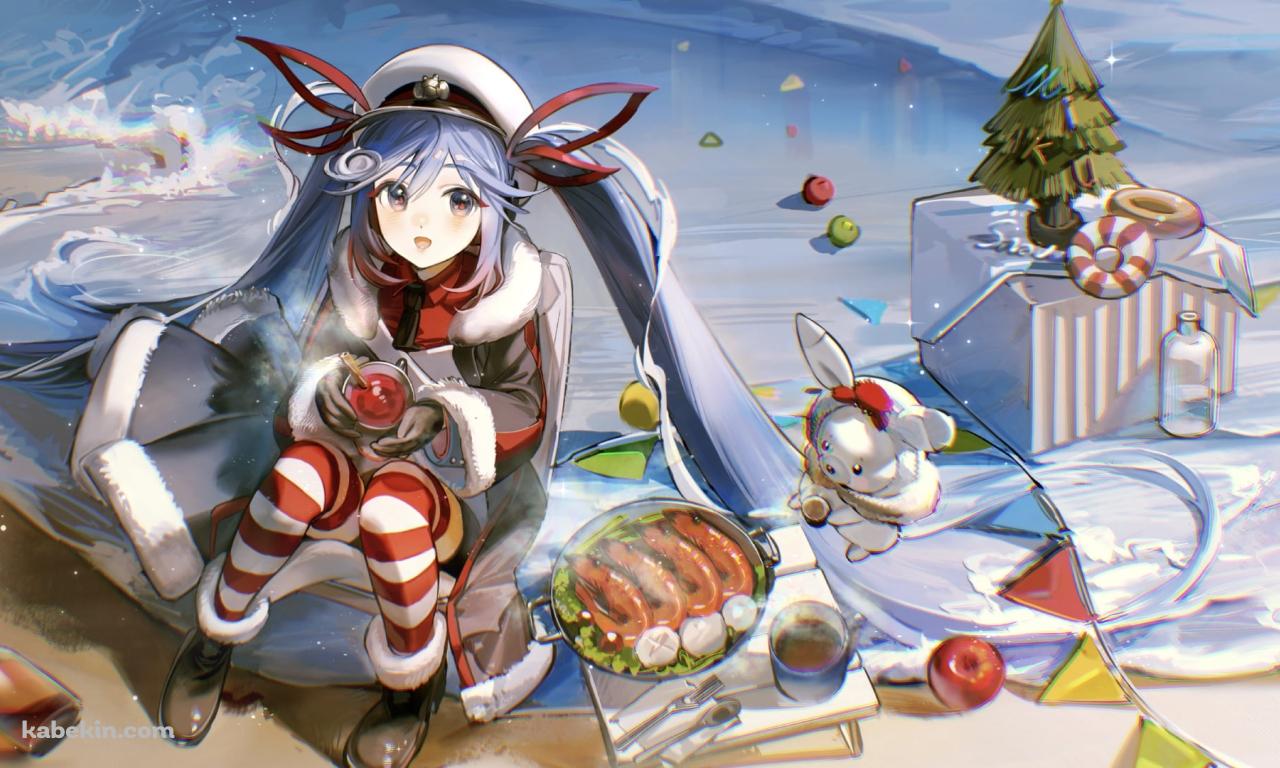 波打ち際でバーベキューをする雪ミク / ラビット・ユキネ / 初音ミク / ボカロ / ボーカロイドの壁紙(1280px x 768px) 高画質 PC・デスクトップ用