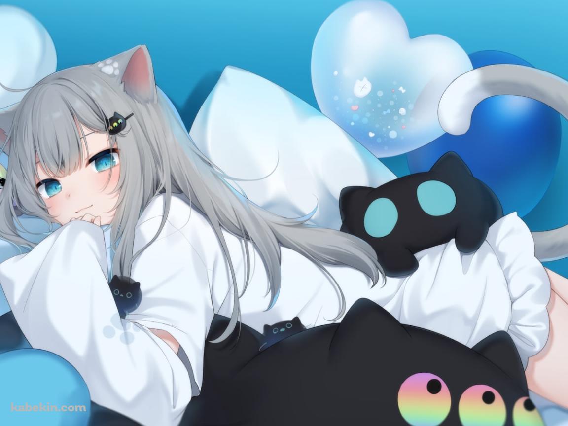 枕にうつ伏せになるなちょ猫 / バーチャルYouTuber / Vtuberの壁紙(1152px x 864px) 高画質 PC・デスクトップ用