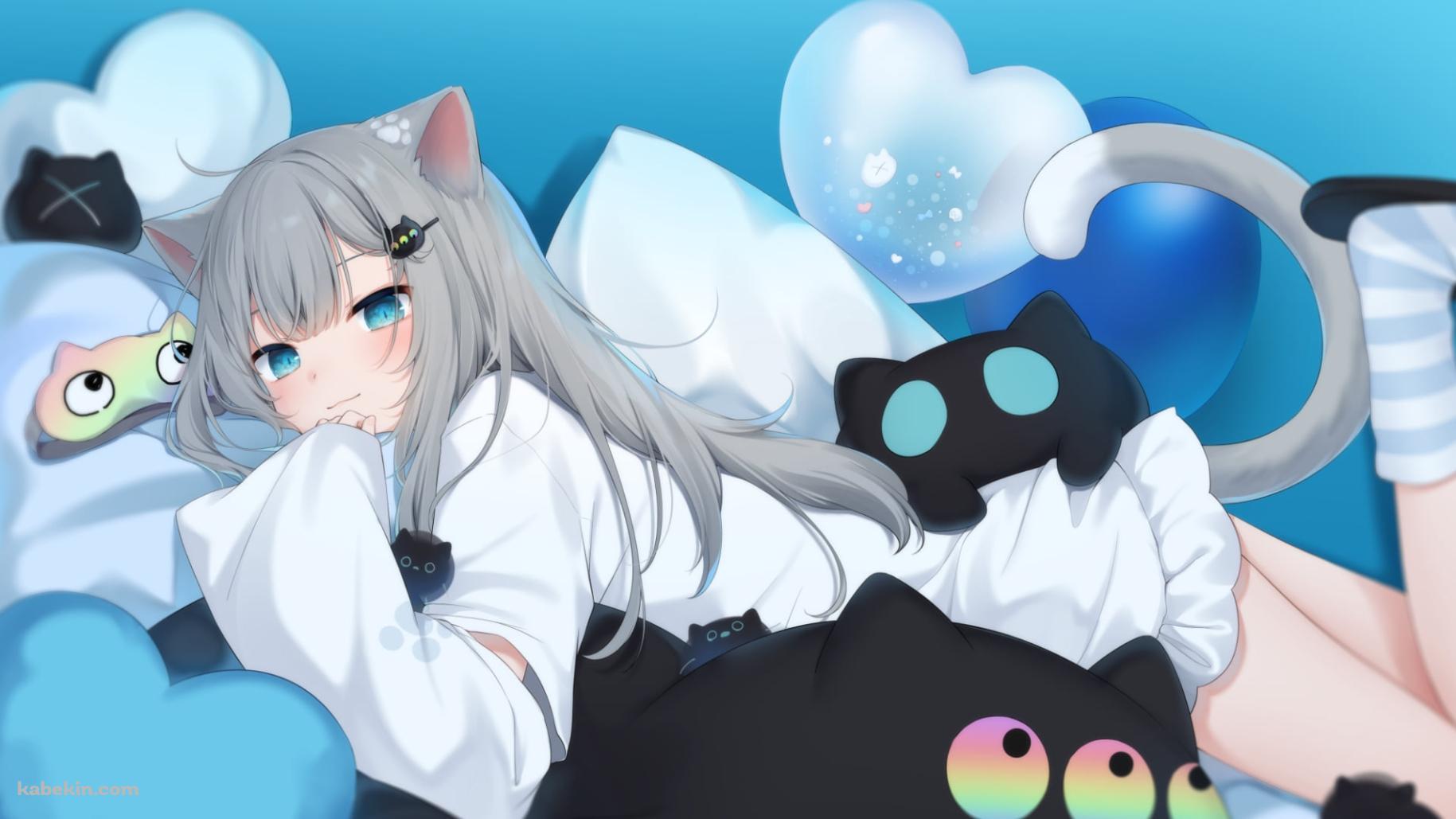 枕にうつ伏せになるなちょ猫 / バーチャルYouTuber / Vtuberの壁紙(1829px x 1029px) 高画質 PC・デスクトップ用