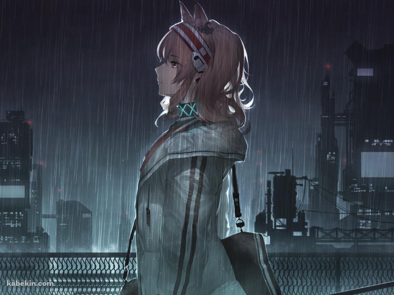 雨の中、立ち尽くすアンジェリーナ / アークナイツの壁紙(1280px x 960px) 高画質 PC・デスクトップ用