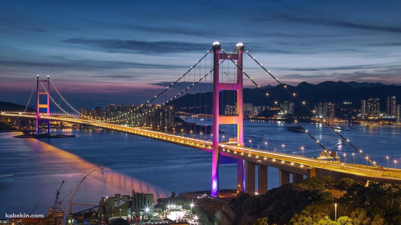 香港 青馬大橋 / Hong Kong Tsing Ma Bridgeの壁紙(1600px x 900px) 高画質 PC・デスクトップ用