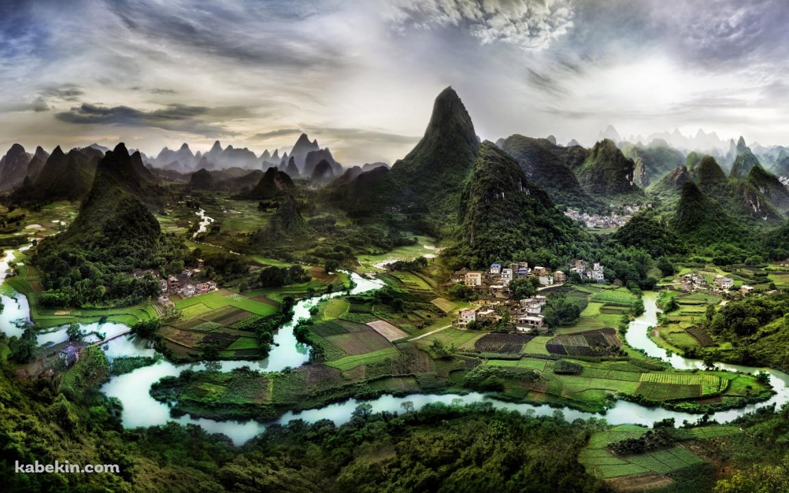 中国桂林市の絶景 / 南嶺山脈の壁紙(1152px x 720px) 高画質 PC・デスクトップ用