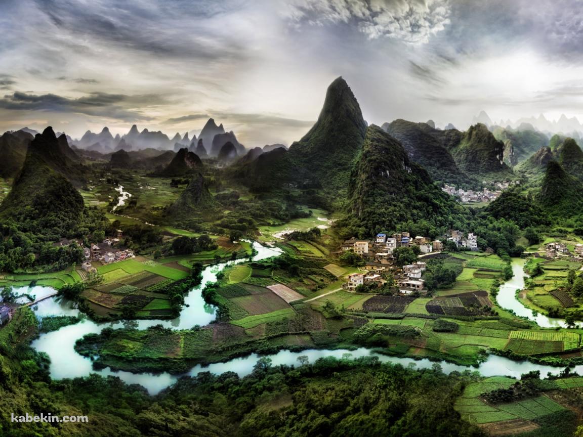 中国桂林市の絶景 / 南嶺山脈の壁紙(1152px x 864px) 高画質 PC・デスクトップ用