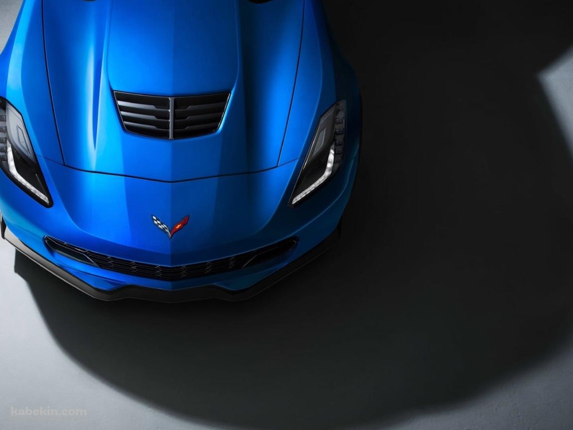 青いシボレー コルベット ボンネット / Blue Chevrolet Corvetteの壁紙(1152px x 864px) 高画質 PC・デスクトップ用