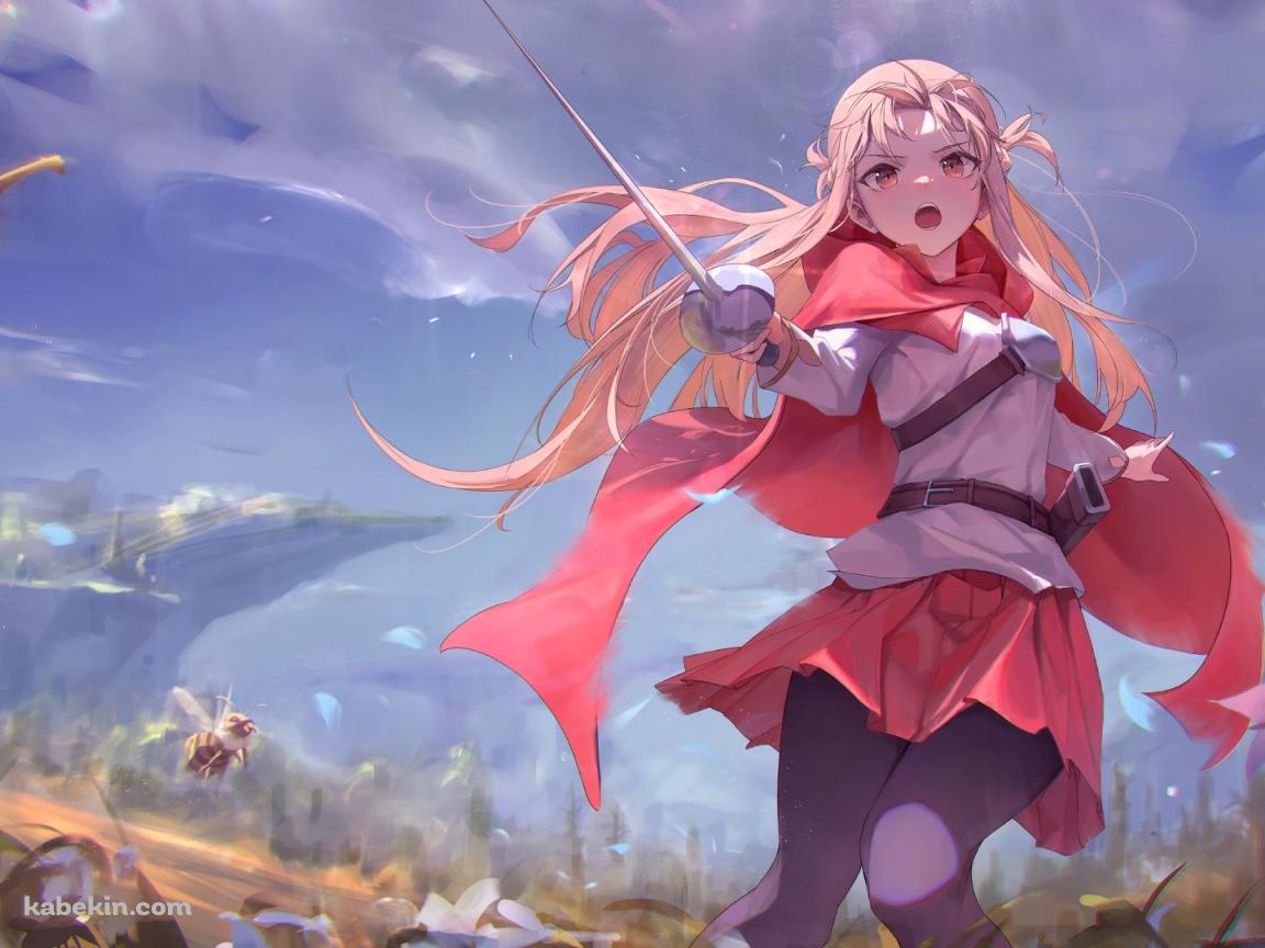 ミツバチが飛ぶ草原でレイピアを振るう可愛いアスナ / ソードアート・オンライン -プログレッシブの壁紙(1152px x 864px) 高画質 PC・デスクトップ用