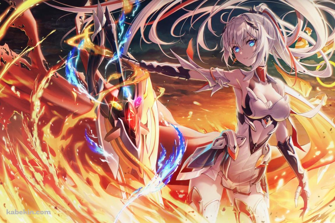 炎の中のかっこいいキアナ・カスラナ / 崩壊学園 / 崩坏3rdの壁紙(1152px x 768px) 高画質 PC・デスクトップ用