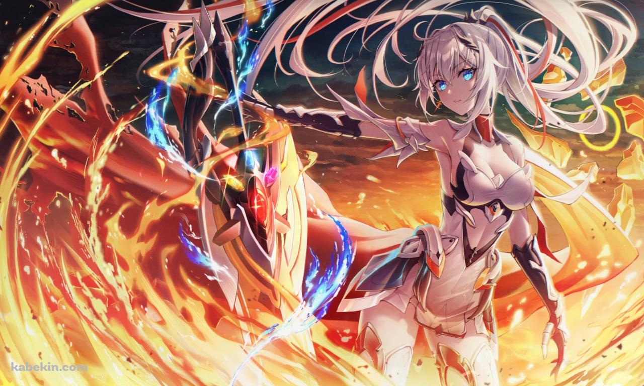 炎の中のかっこいいキアナ・カスラナ / 崩壊学園 / 崩坏3rdの壁紙(1280px x 768px) 高画質 PC・デスクトップ用