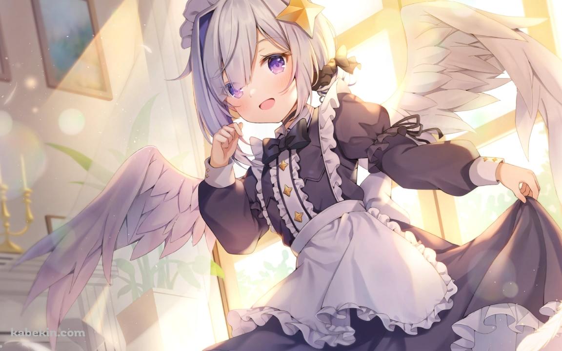 窓辺から光射す部屋でメイド服を着た可愛い天音かなた / ホロライブ / バーチャルYouTuber / Vtuberの壁紙(1152px x 720px) 高画質 PC・デスクトップ用