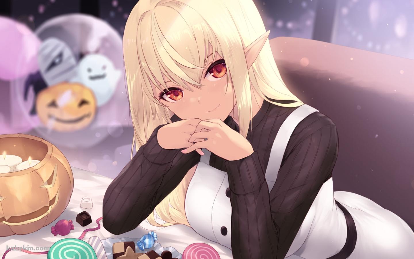ハロウィンの準備をする不知火フレア / ホロライブ / バーチャルYouTuber / Vtuberの壁紙(1440px x 900px) 高画質 PC・デスクトップ用