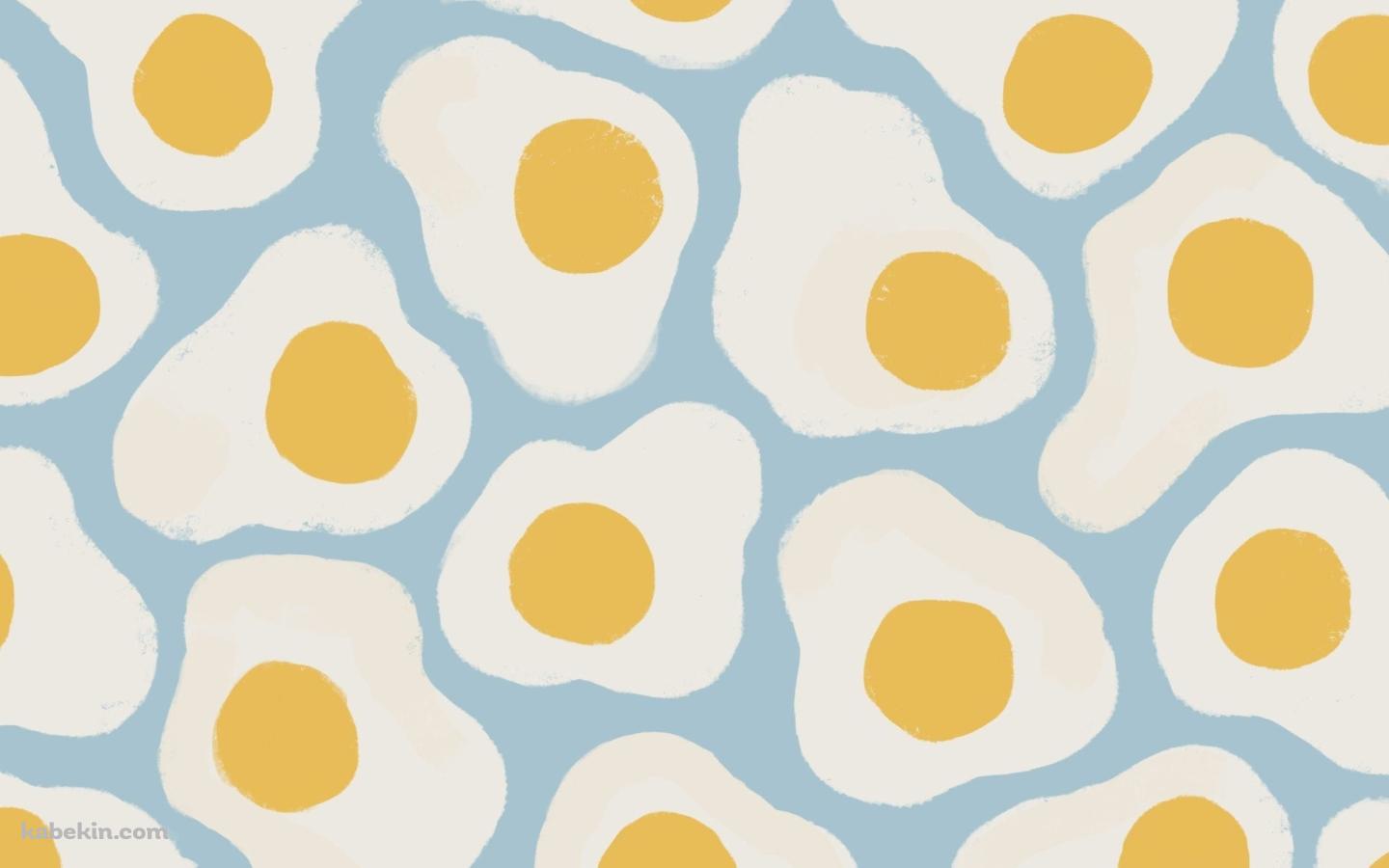 沢山の目玉焼きのイラストの壁紙(1440px x 900px) 高画質 PC・デスクトップ用