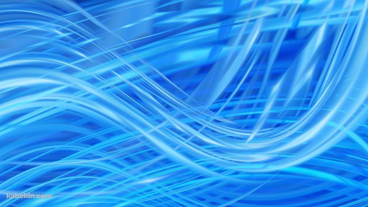 無数の水色のウェーブ / Aqua Waveの壁紙(1242px x 698px) 高画質 PC・デスクトップ用