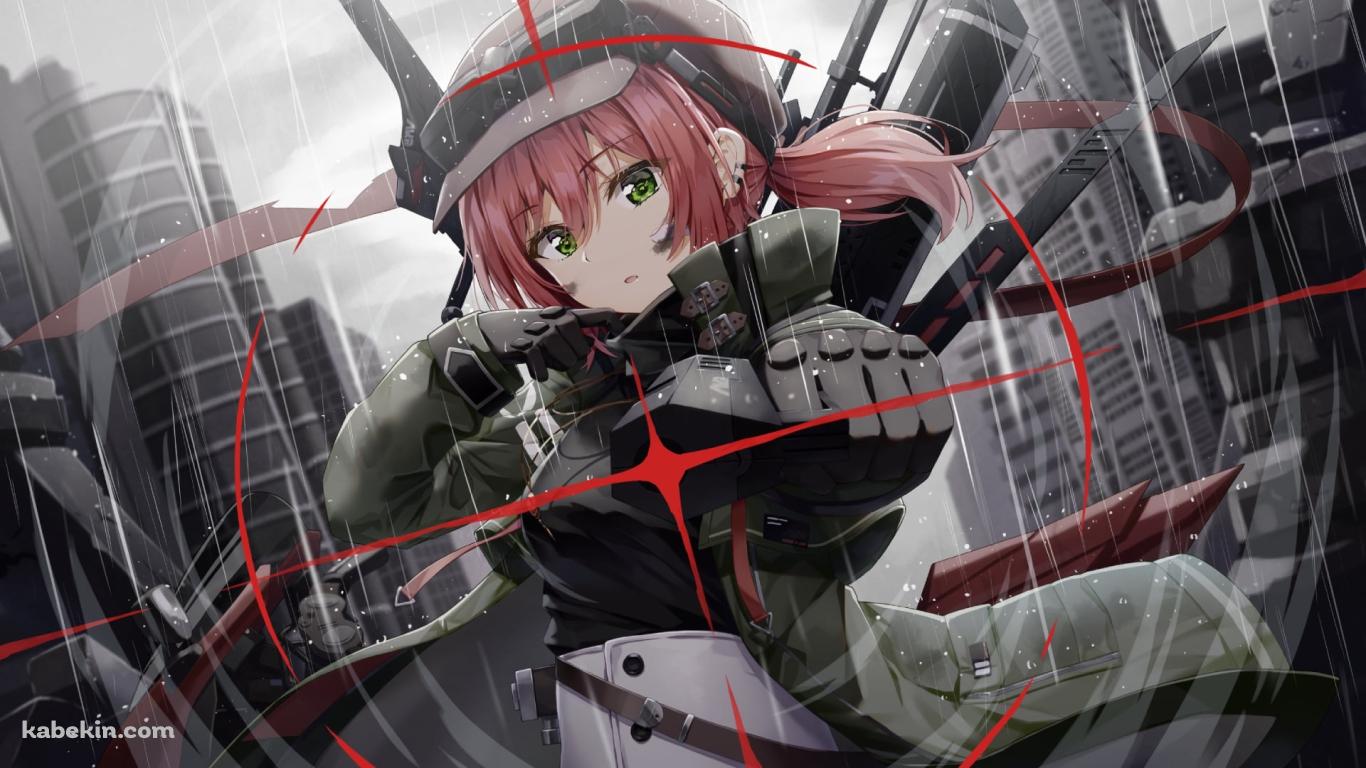 銃をかまえる石狩あかり / あおぎり高校ゲーム部 / バーチャルYouTuber  /  Vtuberの壁紙(1366px x 768px) 高画質 PC・デスクトップ用