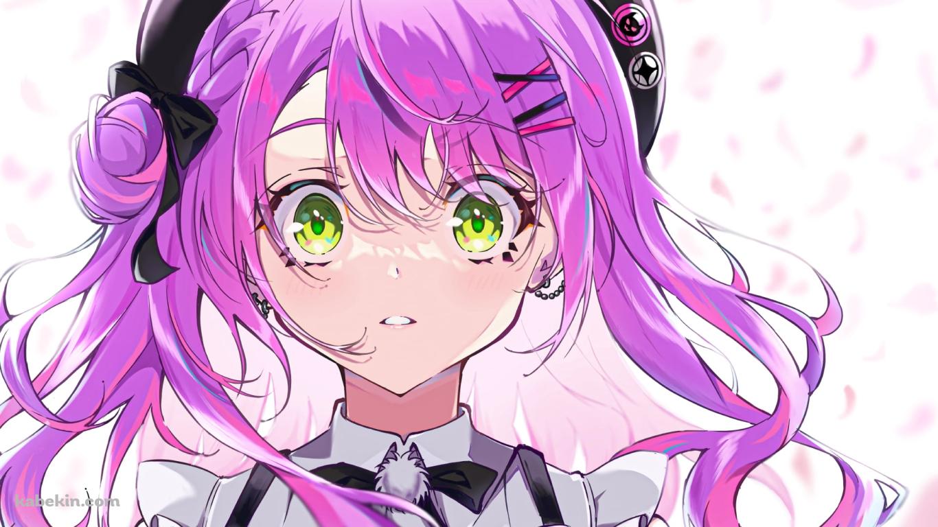 驚いた表情の可愛い常闇トワ / 正面 / ホロライブ / バーチャルYouTuber / Vtuberの壁紙(1366px x 768px) 高画質 PC・デスクトップ用