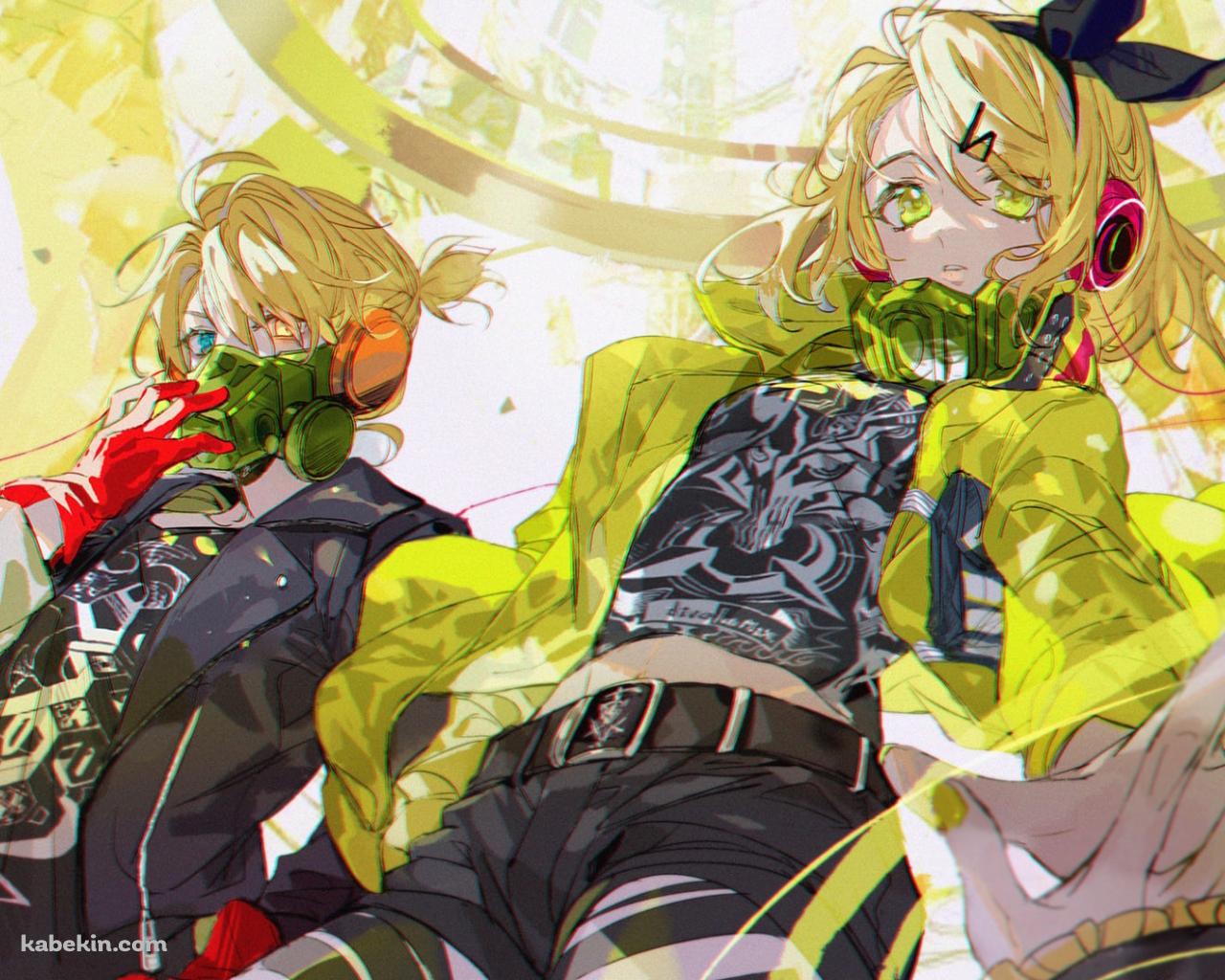 並んで立つかっこいい鏡音リンと鏡音レン / 炉心融解の壁紙(1280px x 1024px) 高画質 PC・デスクトップ用