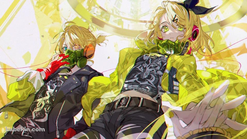 並んで立つかっこいい鏡音リンと鏡音レン / 炉心融解の壁紙(960px x 540px) 高画質 PC・デスクトップ用