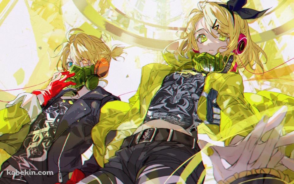 並んで立つかっこいい鏡音リンと鏡音レン / 炉心融解の壁紙(960px x 600px) 高画質 PC・デスクトップ用
