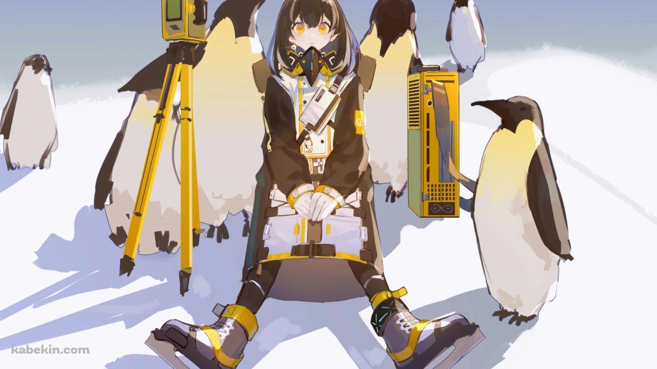 スケート靴を履いた可愛いマゼラン / 皇帝ペンギン / 南極 / アークナイツの壁紙(1280px x 720px) 高画質 PC・デスクトップ用