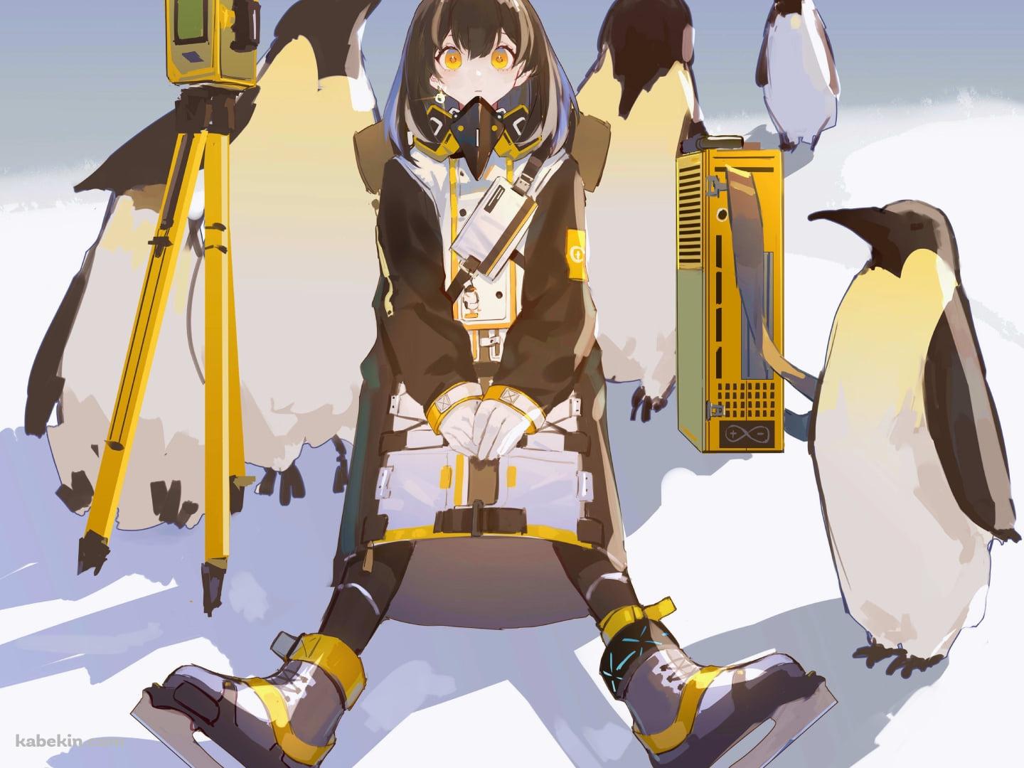 スケート靴を履いた可愛いマゼラン / 皇帝ペンギン / 南極 / アークナイツの壁紙(1440px x 1080px) 高画質 PC・デスクトップ用