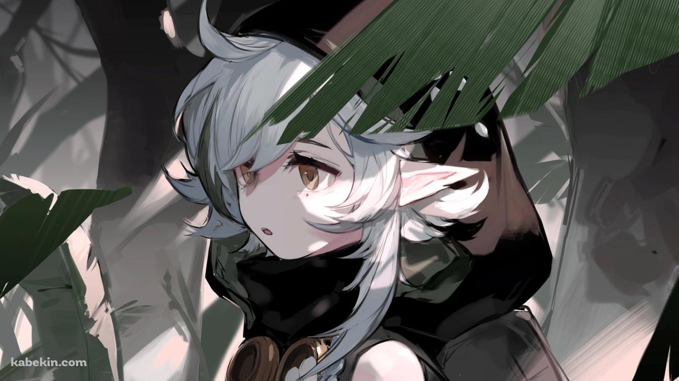 黒いフードを被るトミミ / アークナイツの壁紙(1366px x 768px) 高画質 PC・デスクトップ用