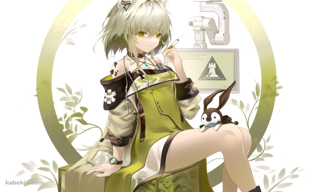 椅子に座って左手でタバコを吸うケルシー / アークナイツの壁紙(1280px x 768px) 高画質 PC・デスクトップ用