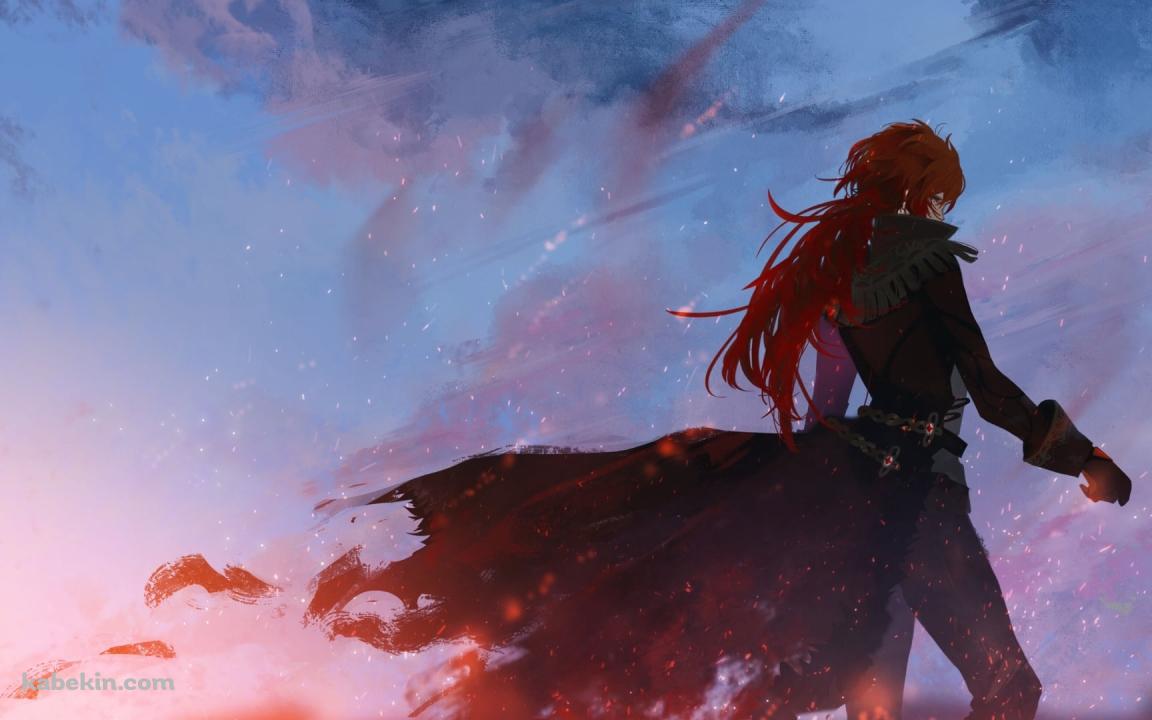 夕焼けにそまる大地に佇むディルック・ラグヴィンド / 原神の壁紙(1152px x 720px) 高画質 PC・デスクトップ用