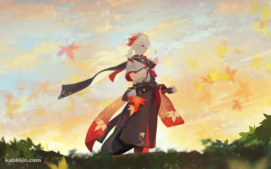 秋空と紅葉と楓原万葉 / 原神の壁紙(1152px x 720px) 高画質 PC・デスクトップ用