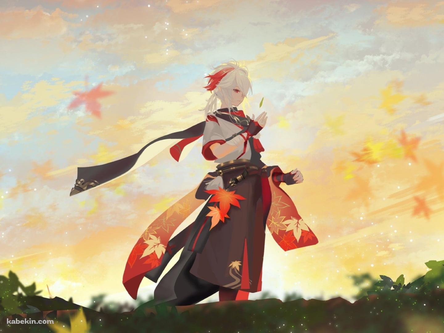 秋空と紅葉と楓原万葉 / 原神の壁紙(1440px x 1080px) 高画質 PC・デスクトップ用