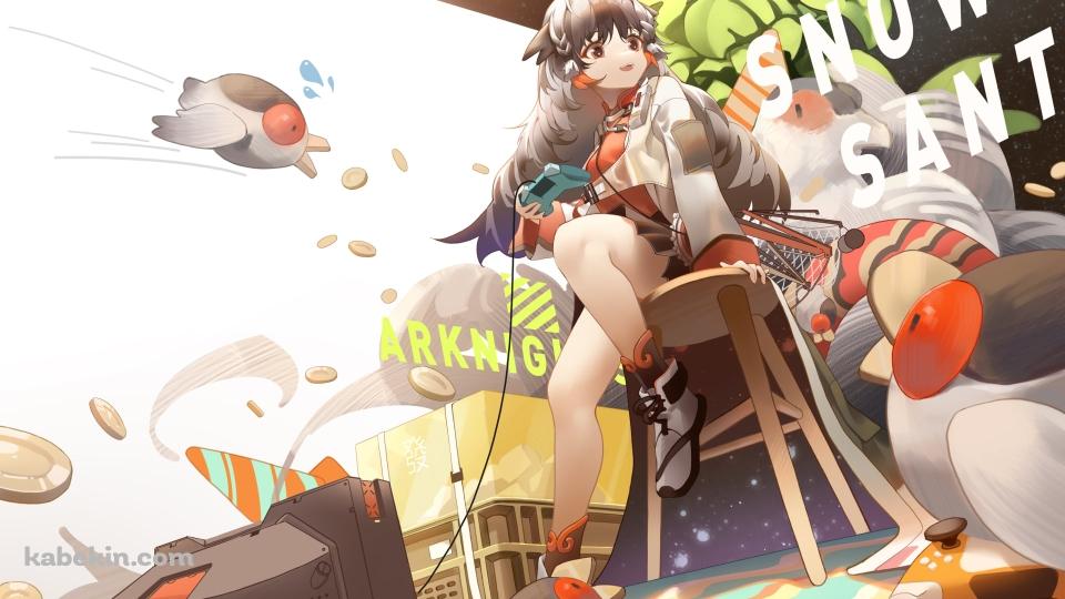 水色のゲームパッドでゲームをするスノーズント / アークナイツの壁紙(960px x 540px) 高画質 PC・デスクトップ用