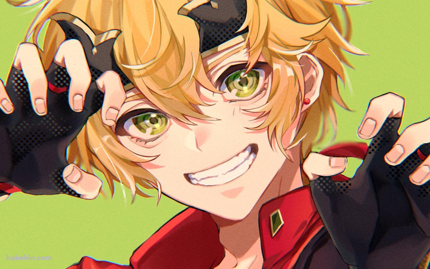 ガオーポーズをして笑うトーマ / 緑の瞳 / 金髪 / 原神の壁紙(1440px x 900px) 高画質 PC・デスクトップ用