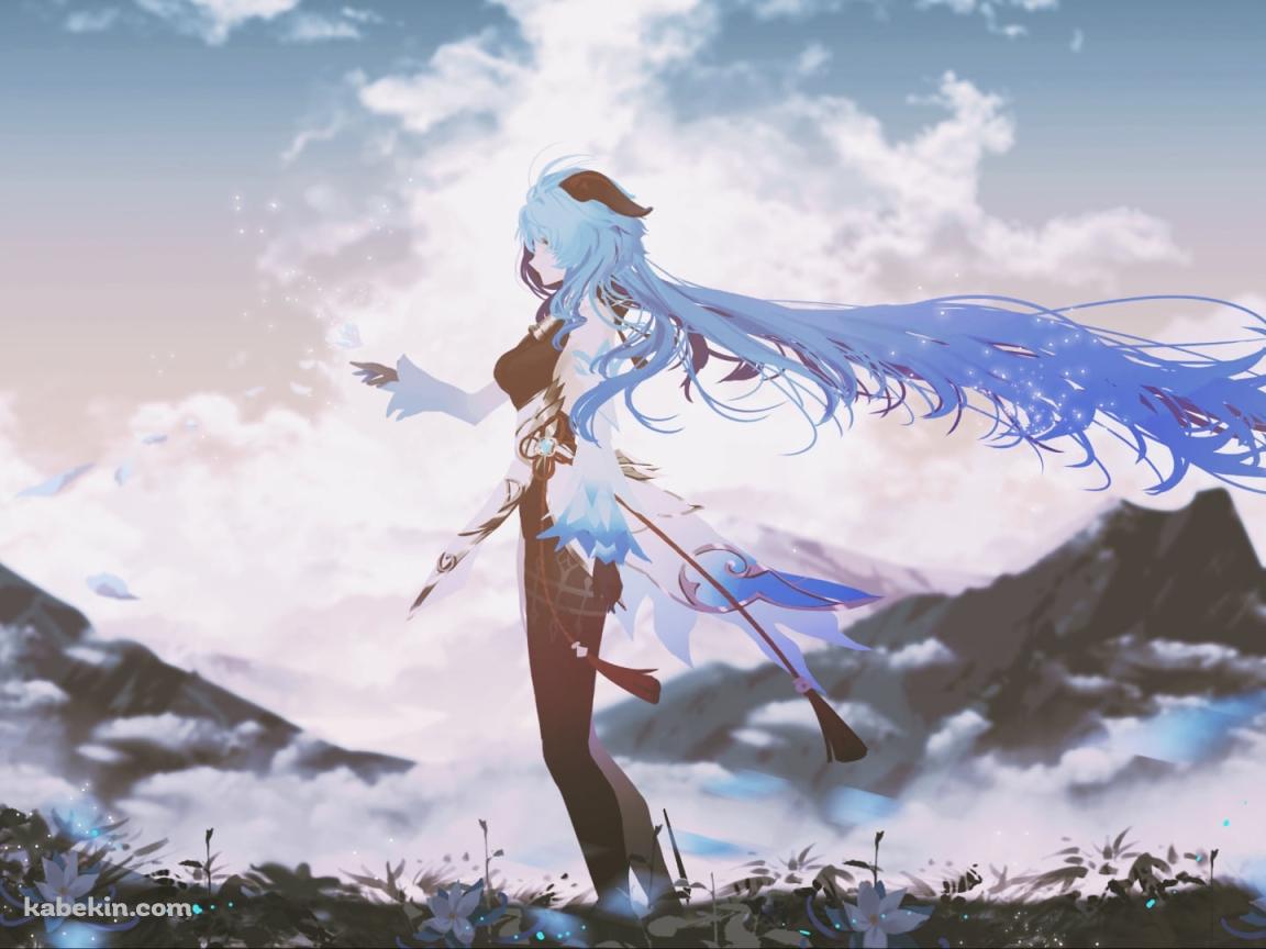 霧に包まれた大地に佇む甘雨 / かっこいい / 原神の壁紙(1152px x 864px) 高画質 PC・デスクトップ用