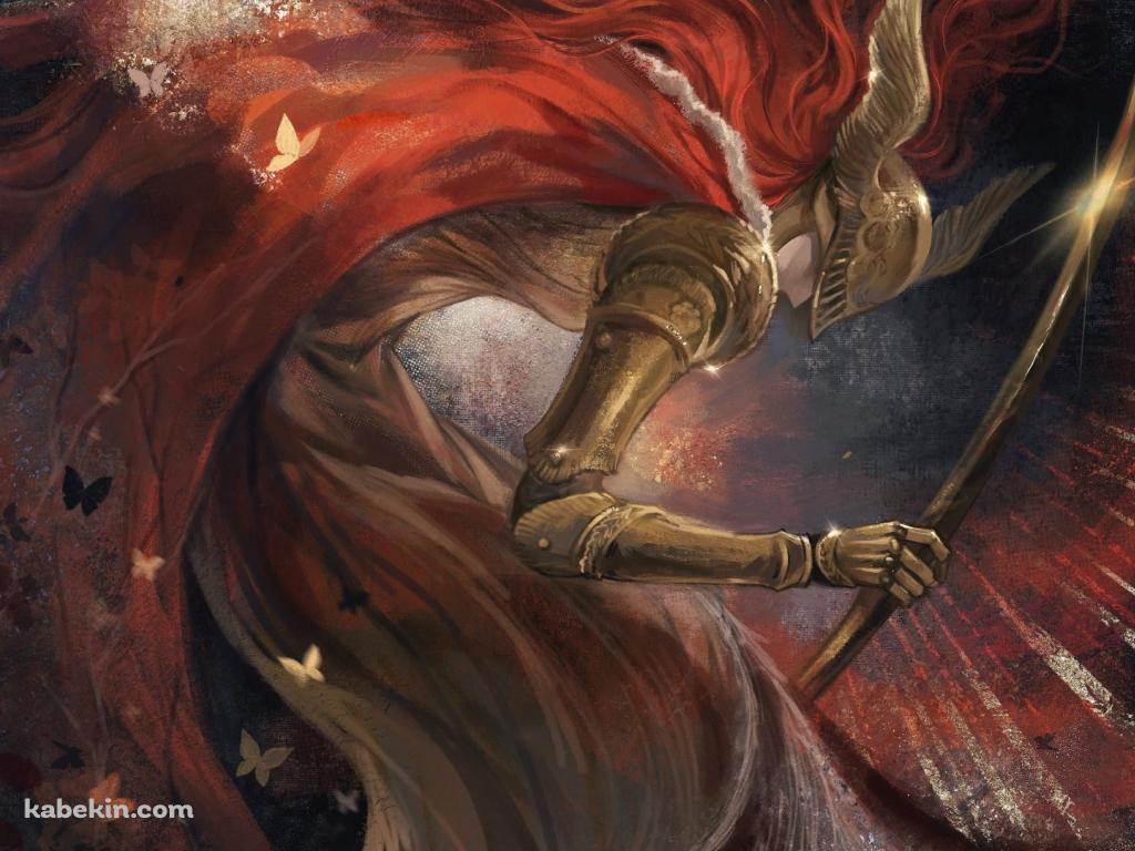 金色の刀を持つかっこいいミケラの刃マレニア / 金色の蝶 / エルデンリングの壁紙(1024px x 768px) 高画質 PC・デスクトップ用