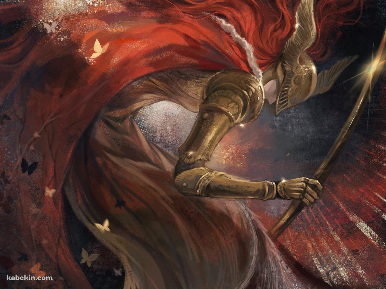 金色の刀を持つかっこいいミケラの刃マレニア / 金色の蝶 / エルデンリングの壁紙(1280px x 960px) 高画質 PC・デスクトップ用