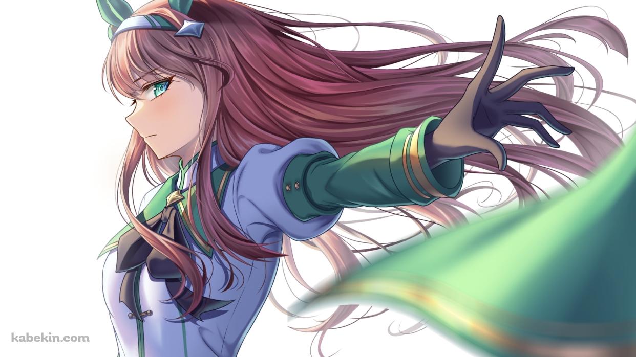 緑のスカーフを投げるかっこいいサイレンススズカ / ウマ娘プリティーダービーの壁紙(1242px x 698px) 高画質 PC・デスクトップ用