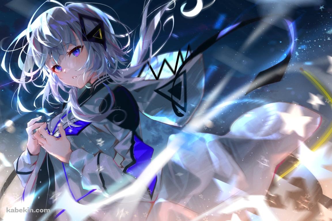 星や光がほとばしる中に佇む可不 / 神椿スタジオの壁紙(1152px x 768px) 高画質 PC・デスクトップ用