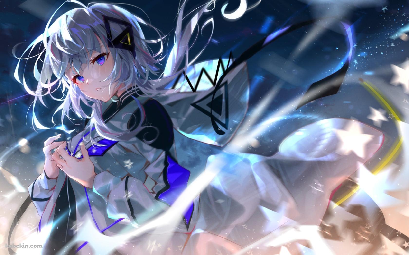 星や光がほとばしる中に佇む可不 / 神椿スタジオの壁紙(1680px x 1050px) 高画質 PC・デスクトップ用
