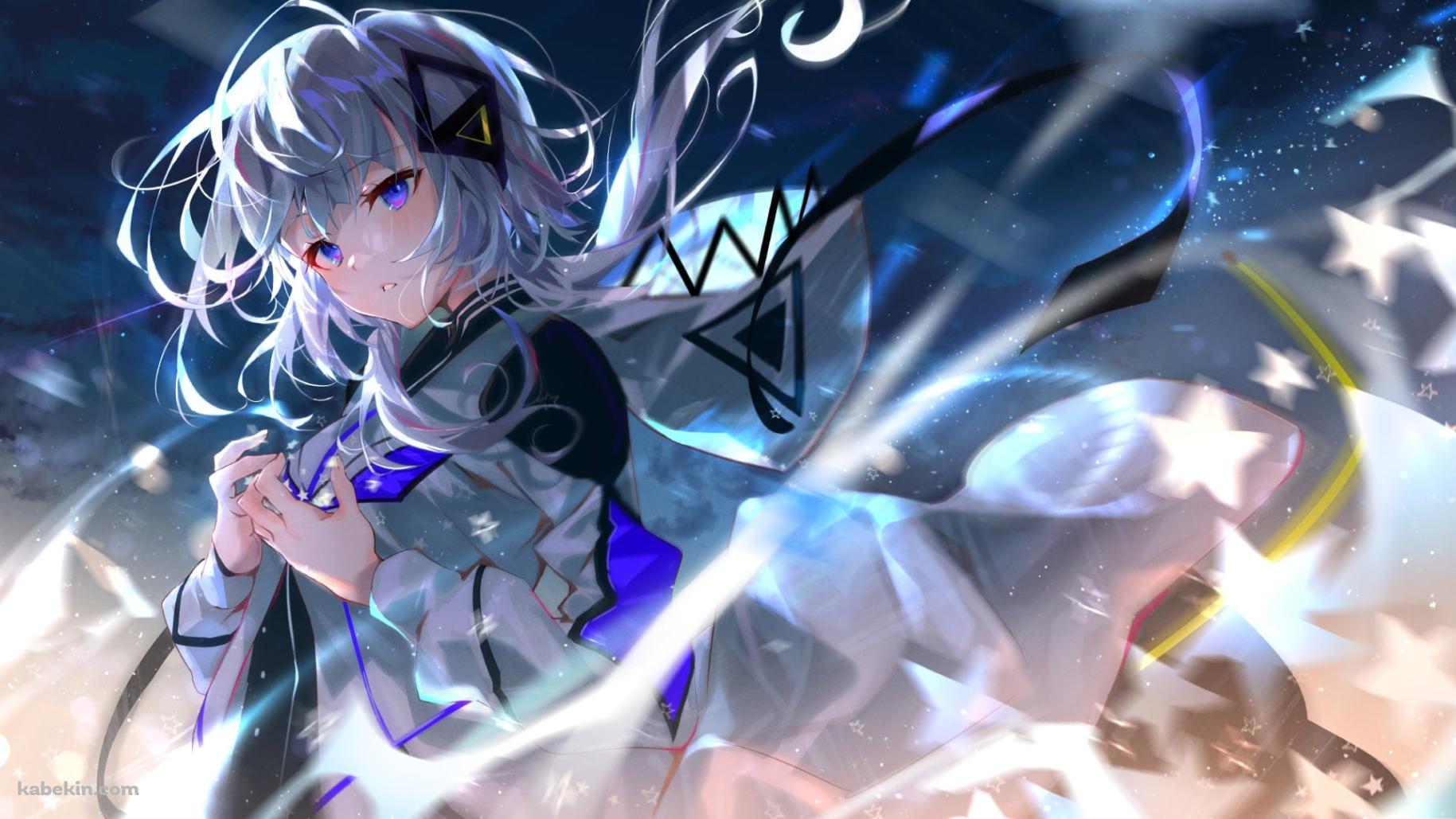 星や光がほとばしる中に佇む可不 / 神椿スタジオの壁紙(1829px x 1029px) 高画質 PC・デスクトップ用