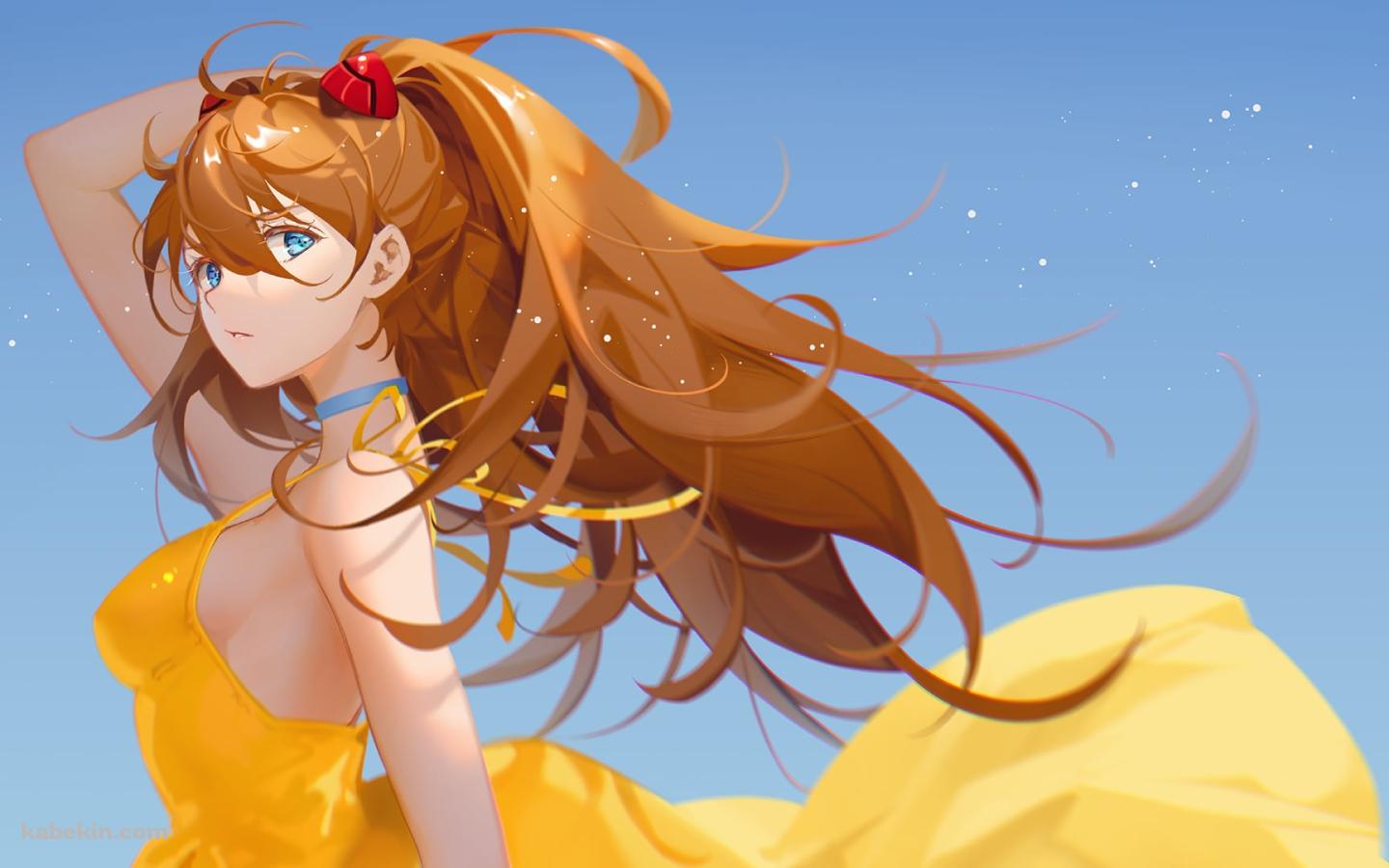 黄色いドレスを着た綺麗な惣流・アスカ・ラングレー / 新世紀エヴァンゲリオンの壁紙(1440px x 900px) 高画質 PC・デスクトップ用