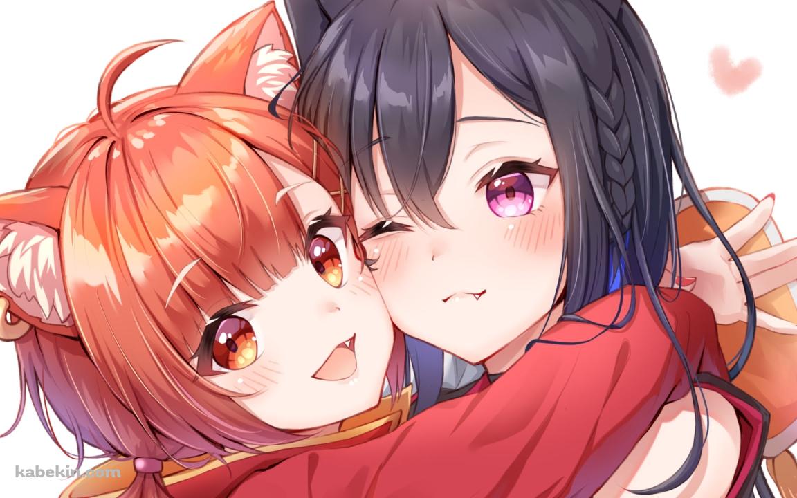 一ノ瀬うるはに抱き着くラトナ・プティ / ぶいすぽっ! / にじさんじ / バーチャルYouTuber / Vtuberの壁紙(1152px x 720px) 高画質 PC・デスクトップ用
