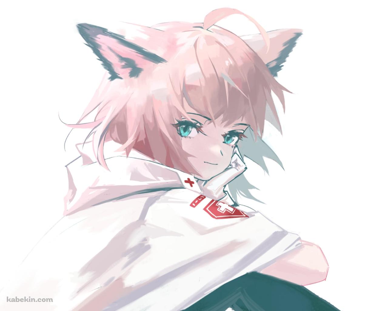 頬杖をつきこちらを見つめるススーロ / アークナイツの壁紙(1280px x 1024px) 高画質 PC・デスクトップ用
