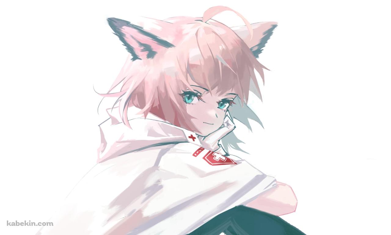 頬杖をつきこちらを見つめるススーロ / アークナイツの壁紙(1280px x 768px) 高画質 PC・デスクトップ用