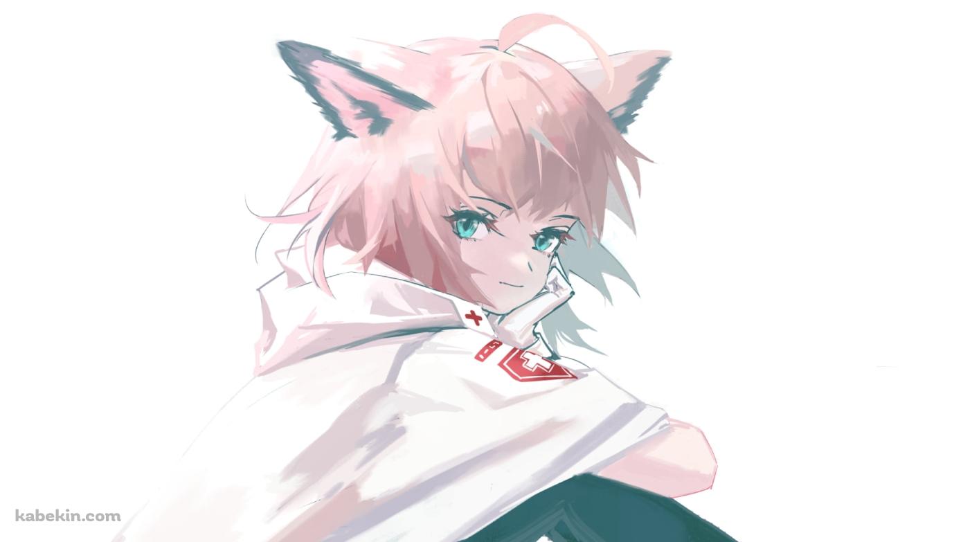 頬杖をつきこちらを見つめるススーロ / アークナイツの壁紙(1391px x 783px) 高画質 PC・デスクトップ用